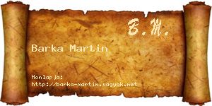 Barka Martin névjegykártya