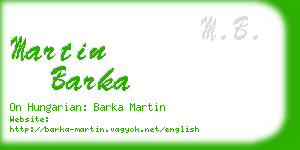 martin barka business card